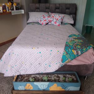 EDREDON CAMA DOBLE GRIS